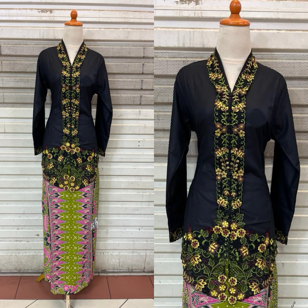 set kebaya encim katun bordir premium / kebaya encim jumbo / seragam encim wanita modern