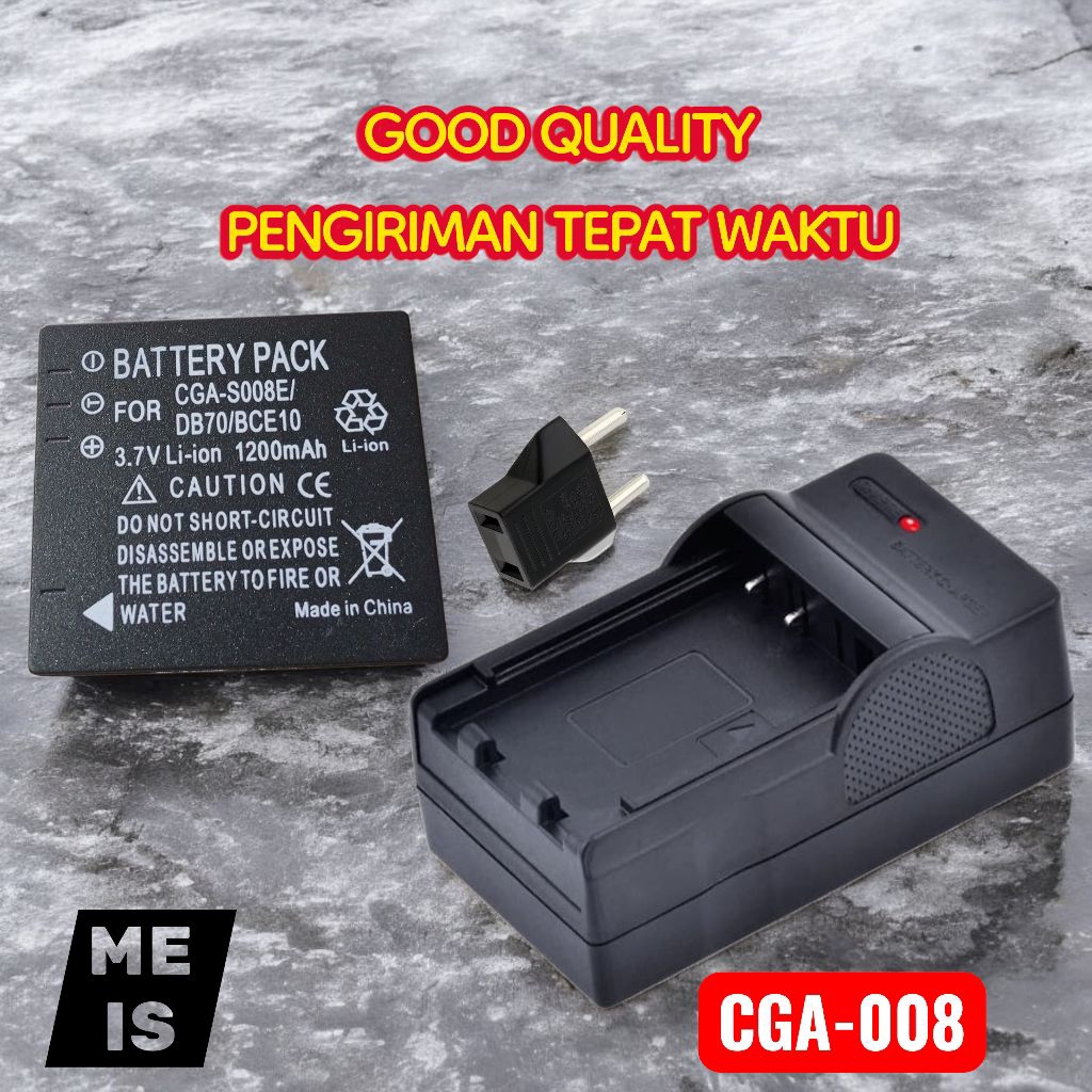 Charger & Baterai Lumix CGA-S008E DMW-BCE10 DMW BCE10 CGAS008 Batre Casan