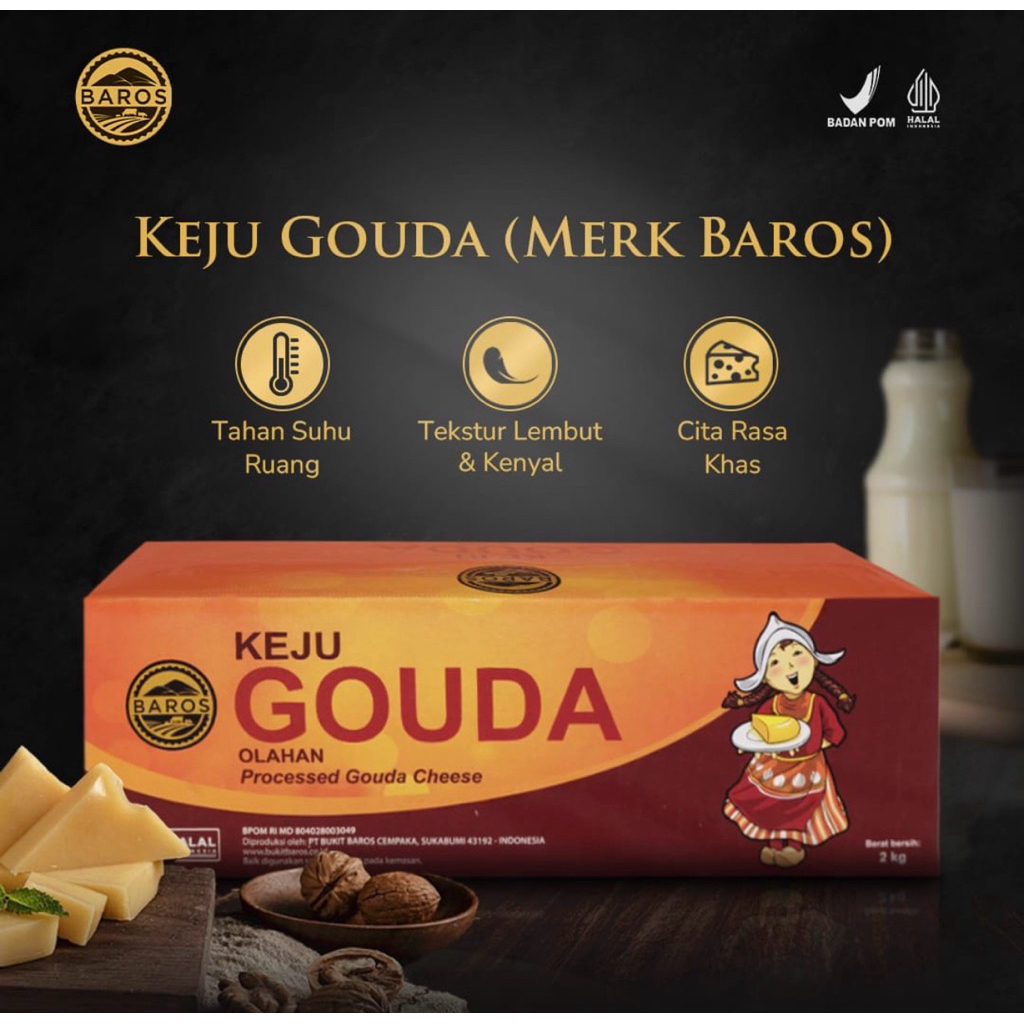 Keju Orange Processed Gouda 2 Kg Mirip Kraft Cheese Untuk Kastengel Nastar Sagu