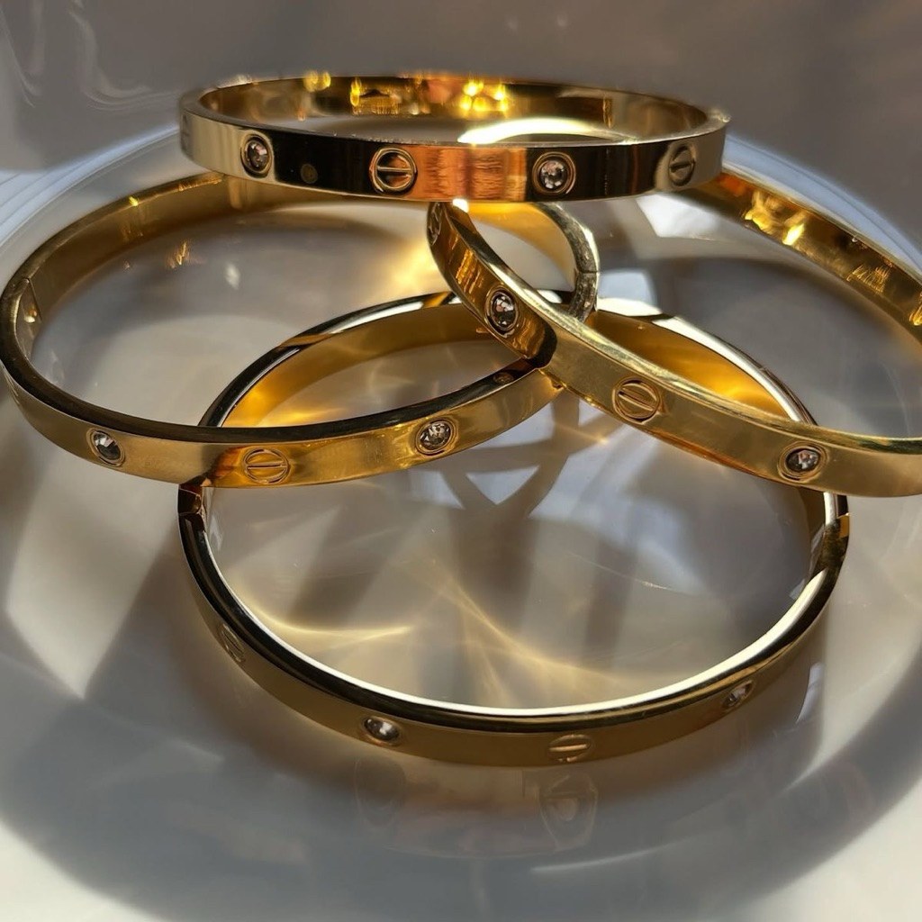 Gelang Cartier Bangle Titanium Premium Anti Karat Tebal