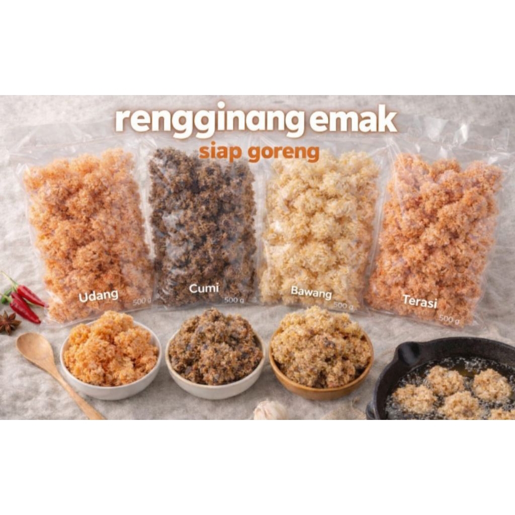 Rengginang Siap Goreng || Varian Rasa Cumi/Udang/Terasi/Bawang Produksi Rumahan Berat 500 gr Asli Ma