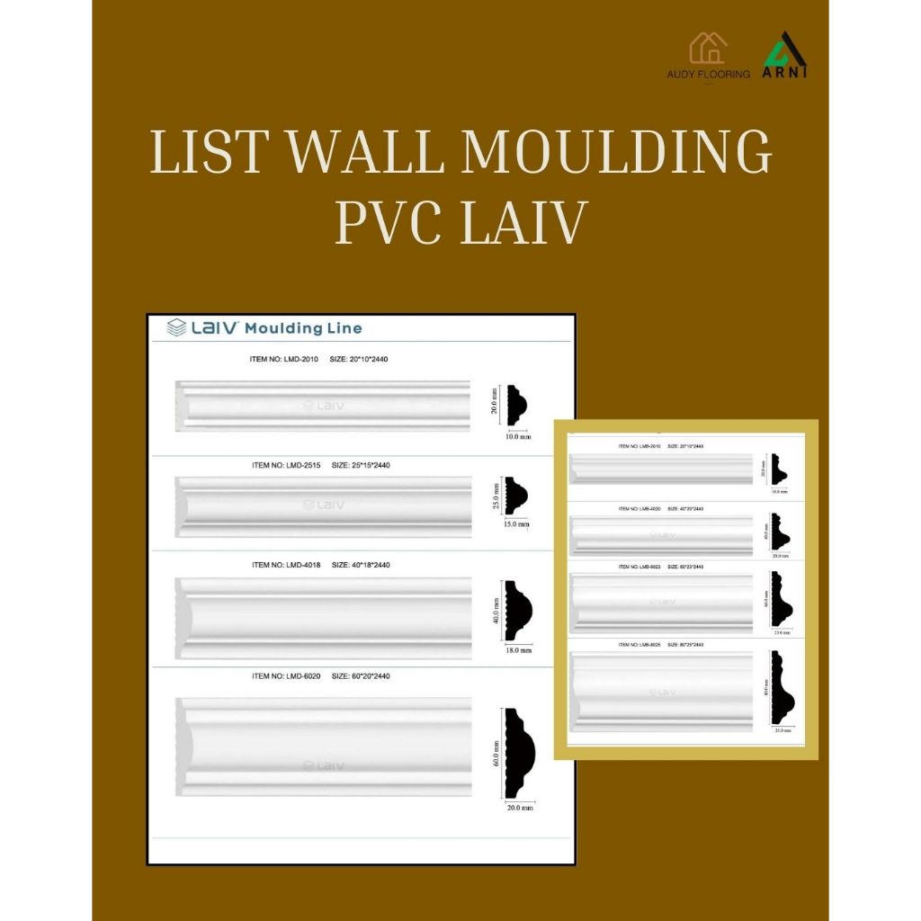 List Wall Moulding PVC LAIV | List Dinding Indoor | Lis Profil Ukiran Dinding Molding