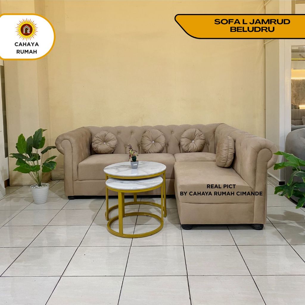Cahaya Rumah Bojong Gede - Sofa L Jamrud / Sofa Ruang Tamu / Formasi Minimalis / Produk kustom / Sof