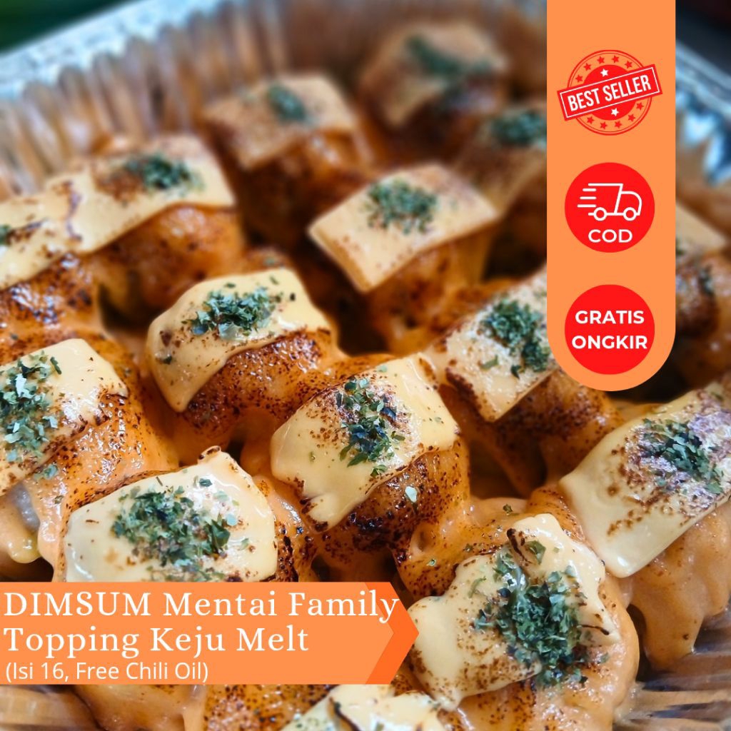 Dimsum Mentai Topping Keju Melt dengan Saus Mentai Tobiko Asli