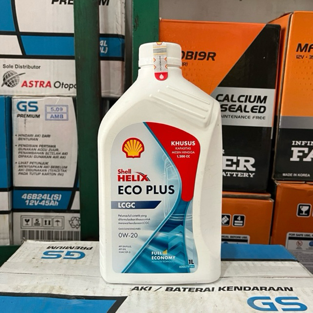 OLI SHELL HELIX ECO PLUS 0W-20 (KHUSUS MOBIL LCGC - AGYA CALYA SIGRA AYLA) | 1 Liter