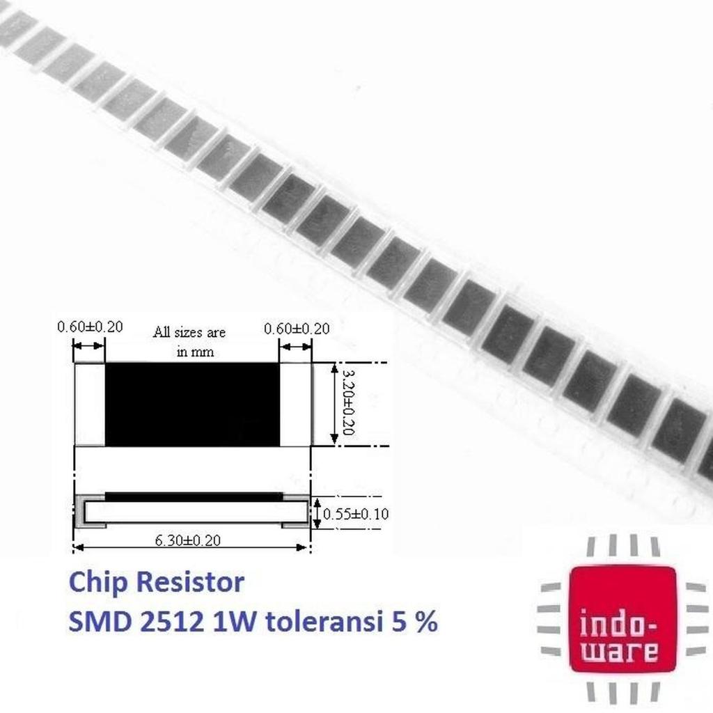 Baru 680R 680 R 680Ohm code 681 Chip Resistor SMD 2512 SMD2512 1W 5%