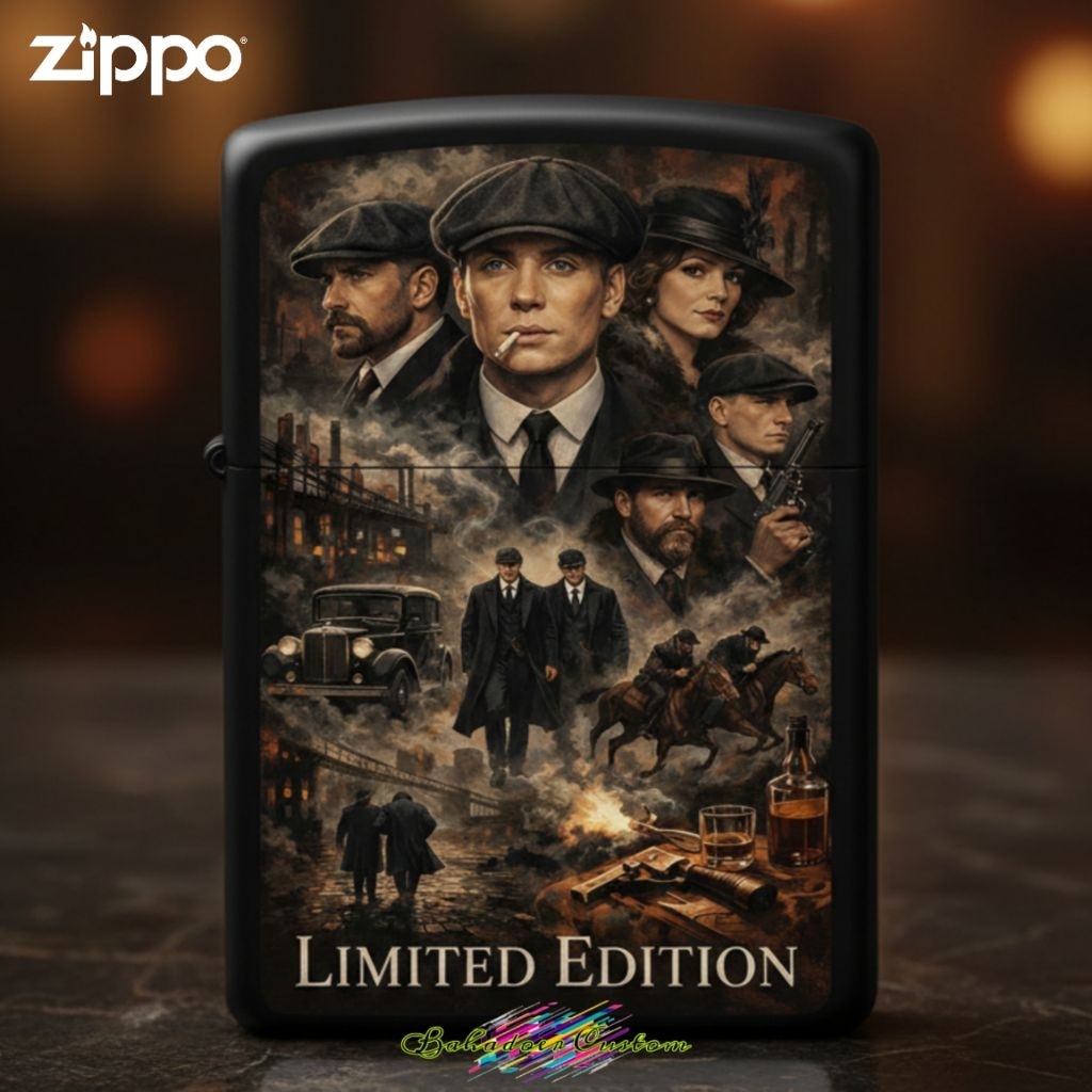 ZIPPO CUSTOM UV PRINT BY REQUEST CUSTOM ZIPPO BLACK MATTE CUSTOM PEAKY BLINDERS TEAM RARE COLLECTION
