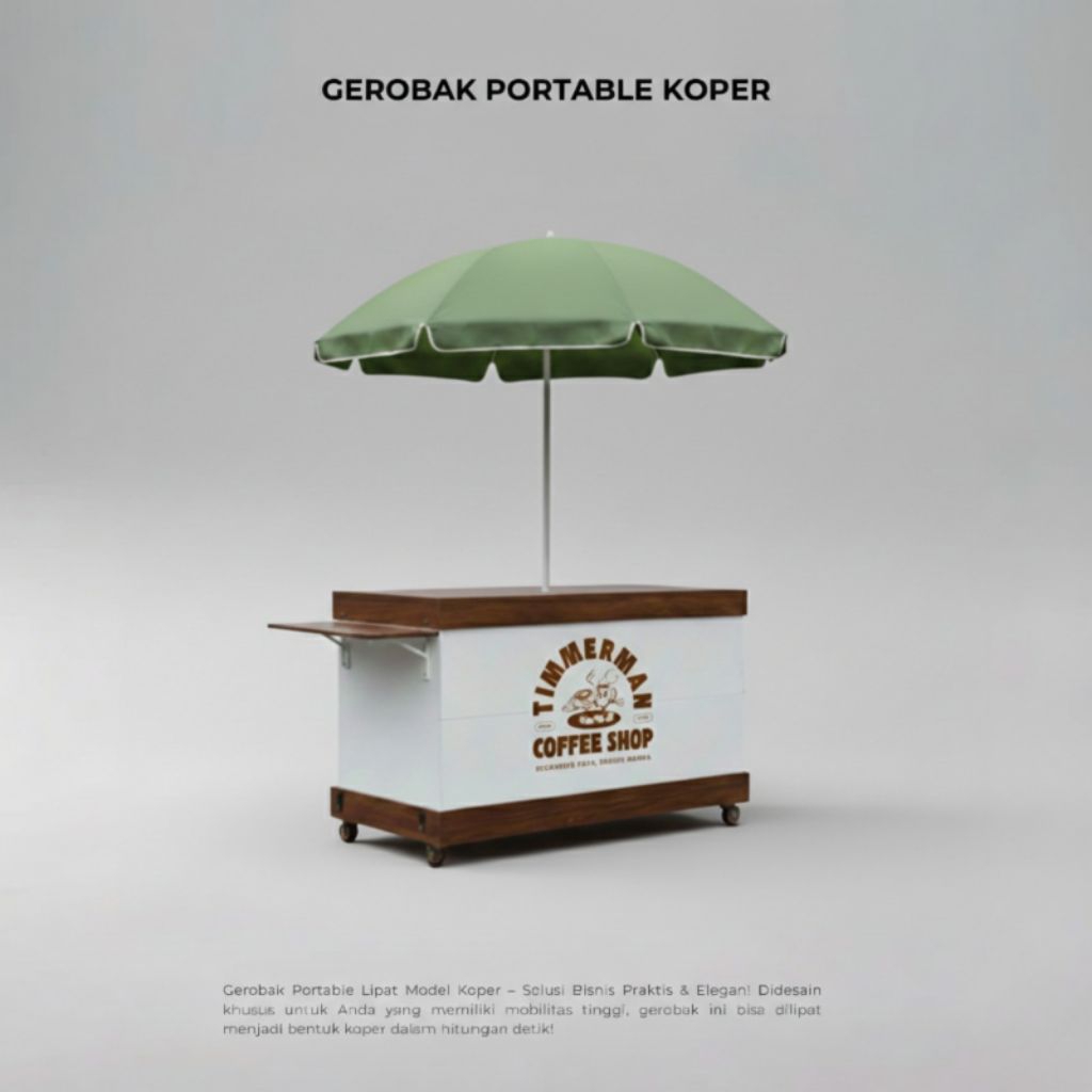 GEROBAK BOOTH JUALAN MODEL PORTABLE KOPER KNOCK DOWN
