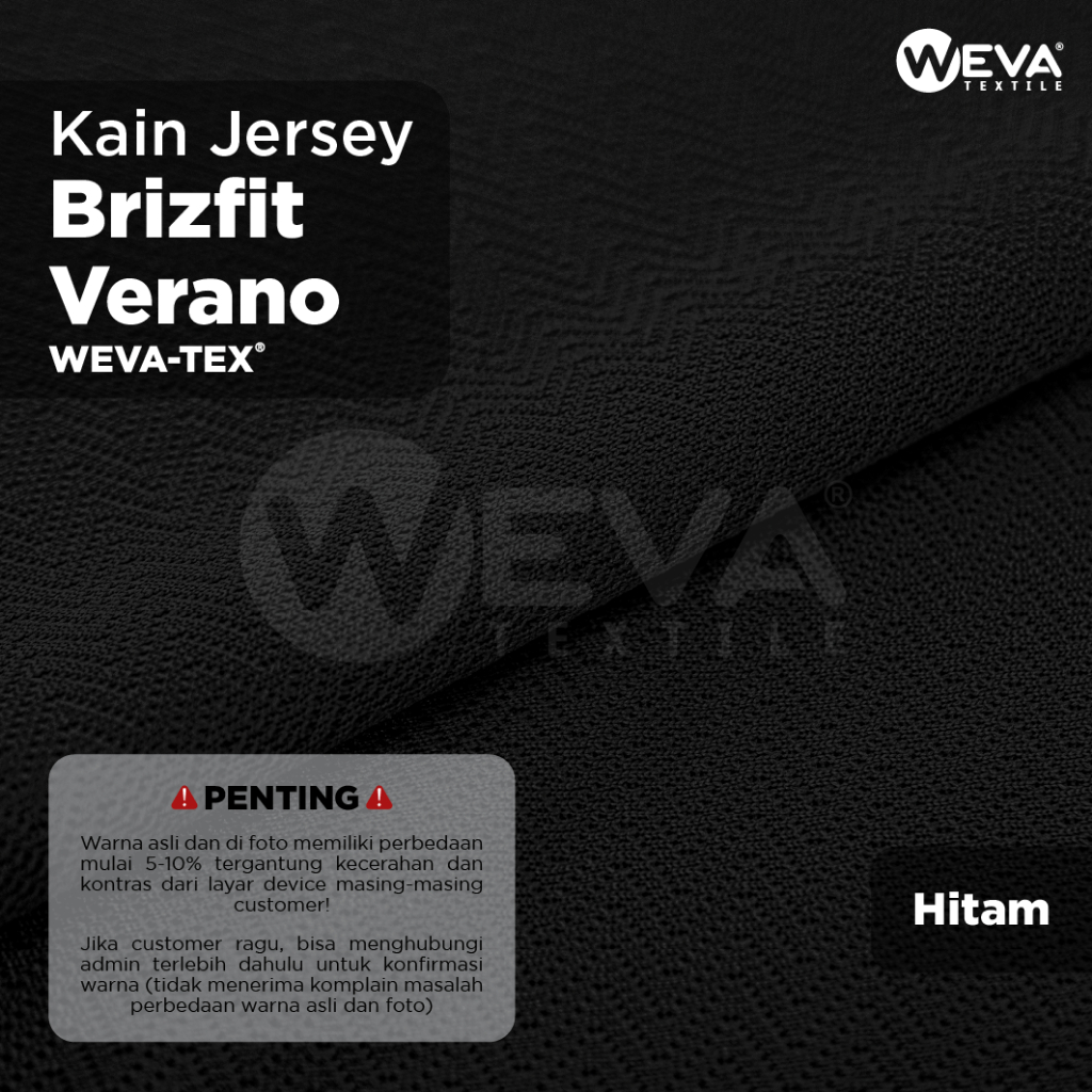 BRIZFIT VERANO Bahan Kain Jersey Dryfit Milano Hitam 17 - Kain Brizfit Activewear Weva Textile