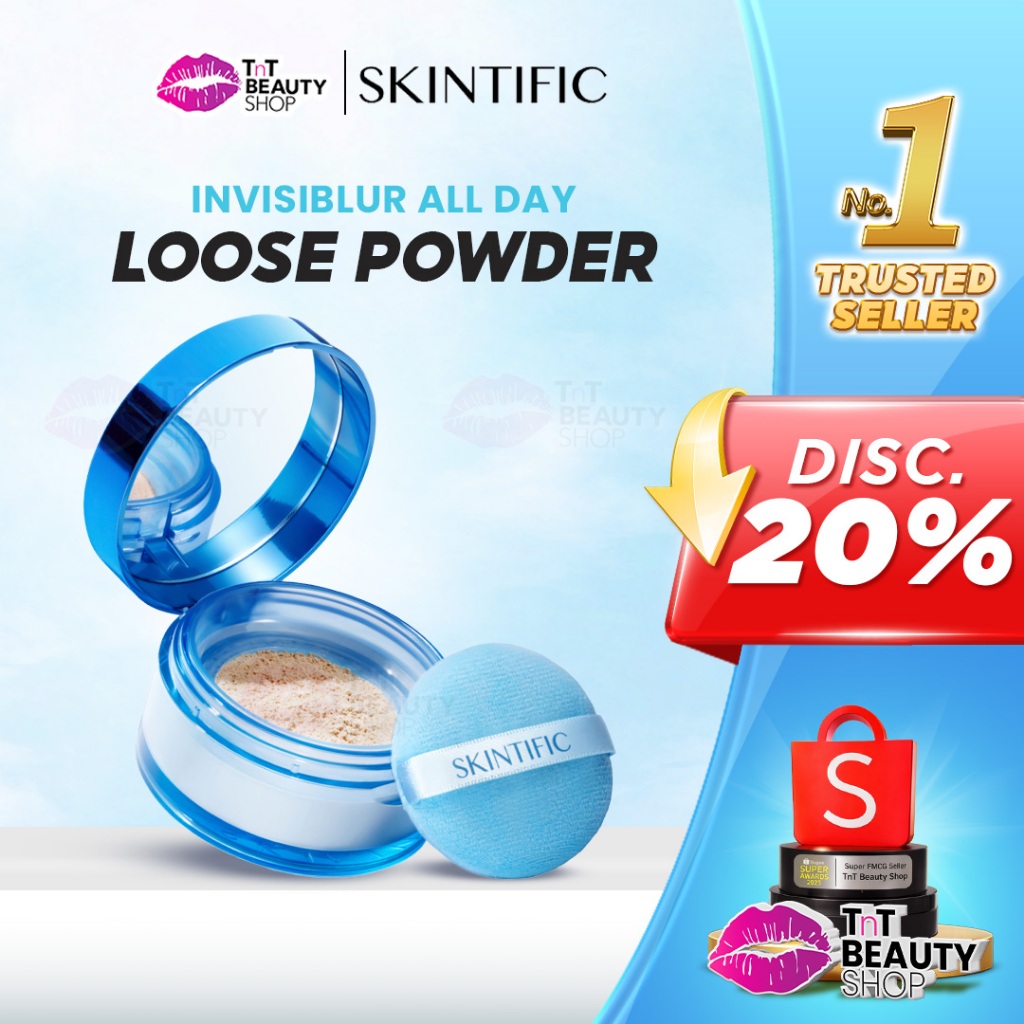 SKINTIFIC Invisiblur All Day Loose Powder Bedak Tabur Setting Powder Foundation | TnT Beauty Shop