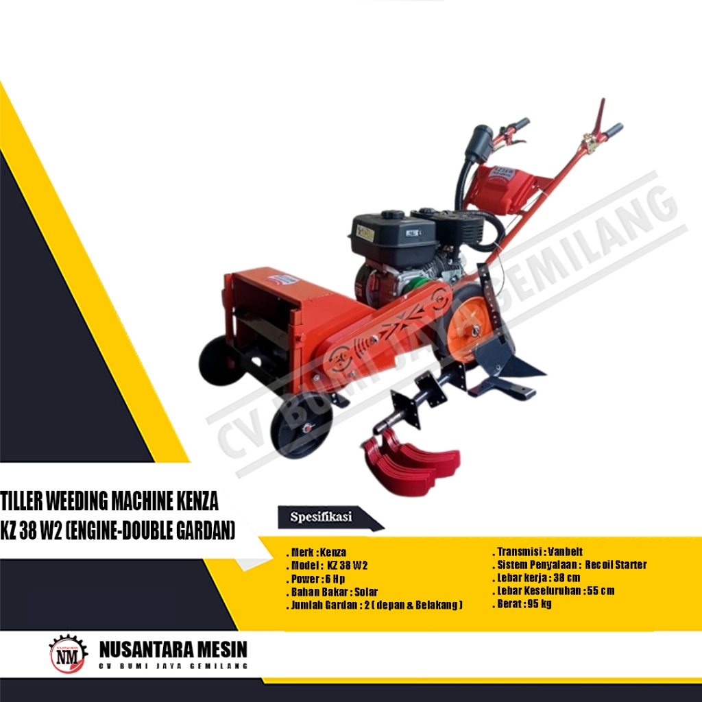 TILLER WEEDING MACHINE KENZA KZ 38 W2 (ENGINE-DOUBLE GARDAN)