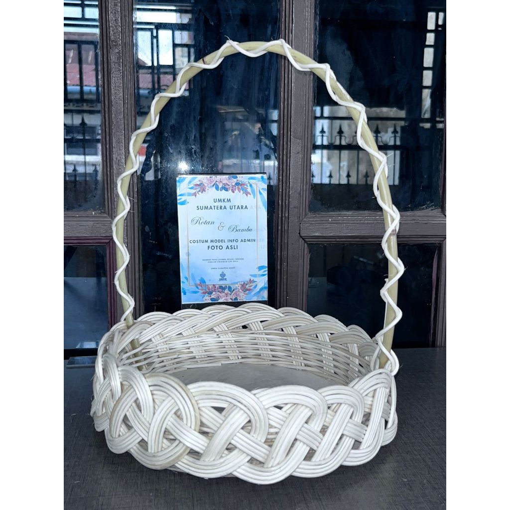 Keranjang Rotan Cantik 25cm / Parcel bambu / parcel lebaran / Parcel natal / parcel imlek /  keranja