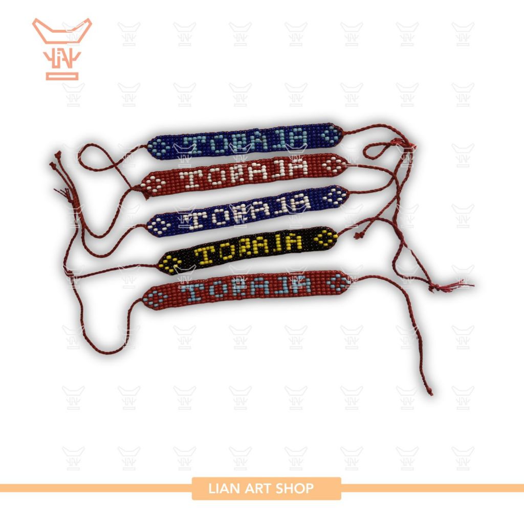 Gelang manik-manik tulisan Toraja Hand made