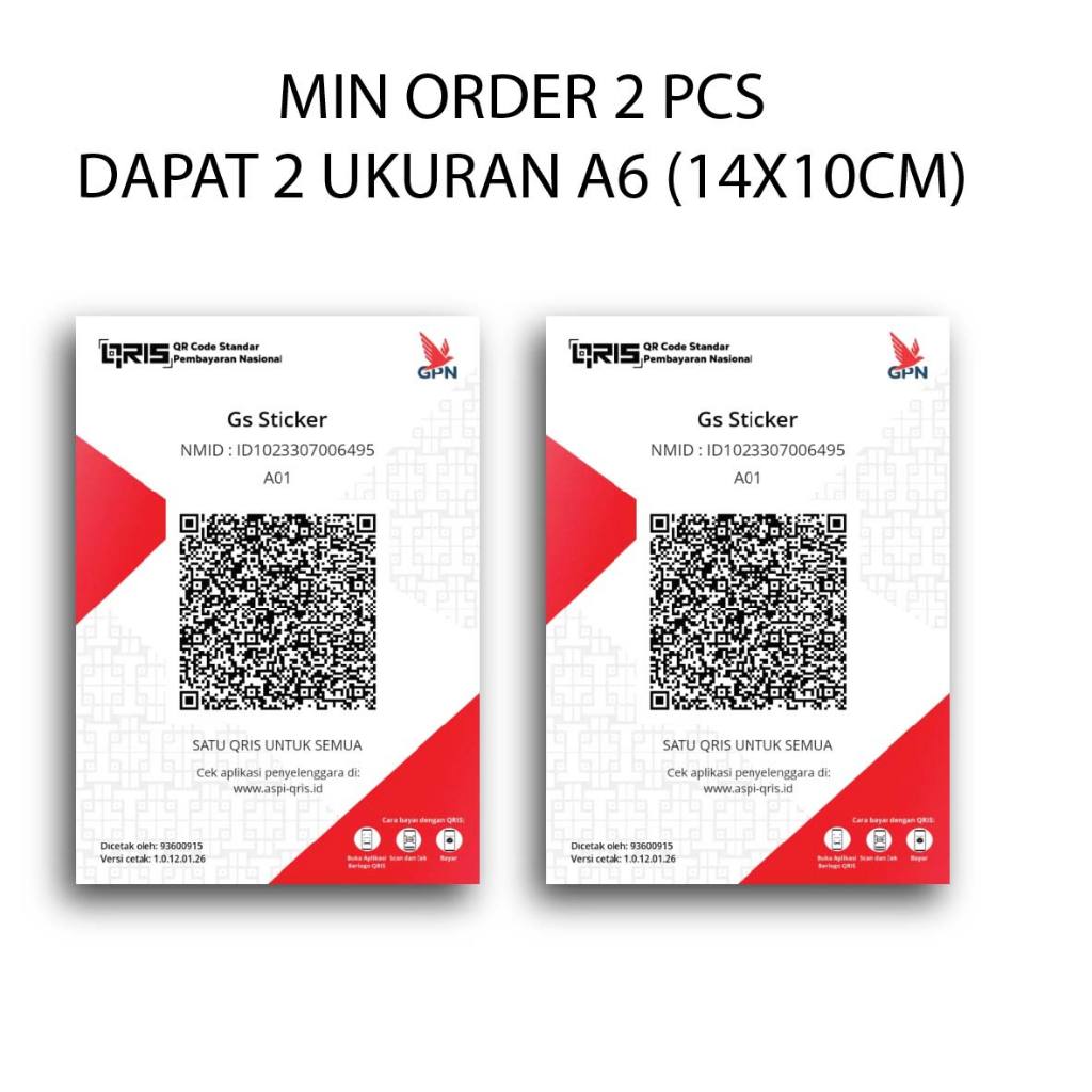 Stiker QRIS / Kode QR Bank & E-Wallet Premium - Anti Air, Luntur & Gores - Laminasi Glossy