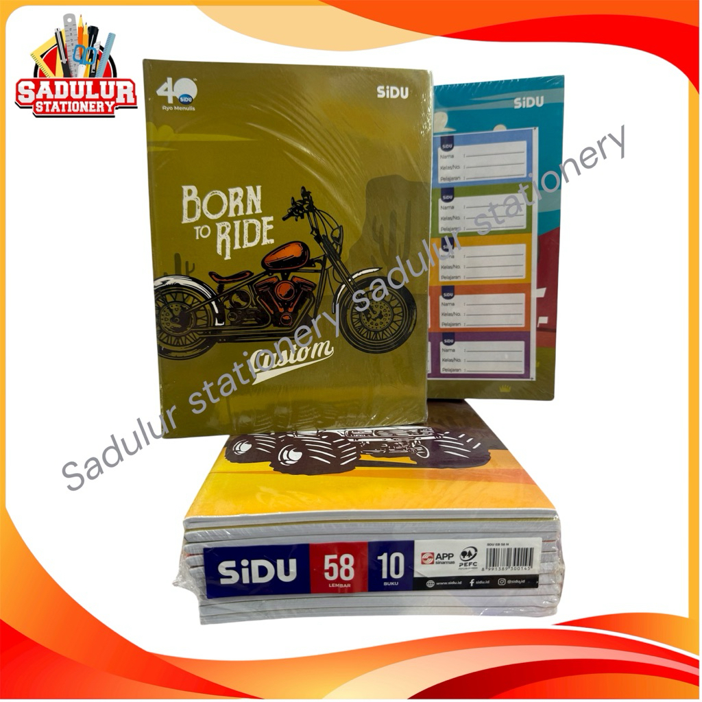 Buku Tulis Sidu 58 Lembar / Buku Sidu 58 (1Pak isi 10 Buku)