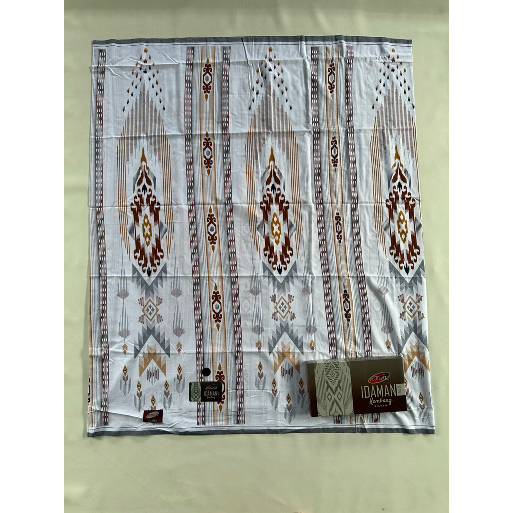 Sarung Atlas Idaman Kembang Silver Dewasa Premium Motif Elegan