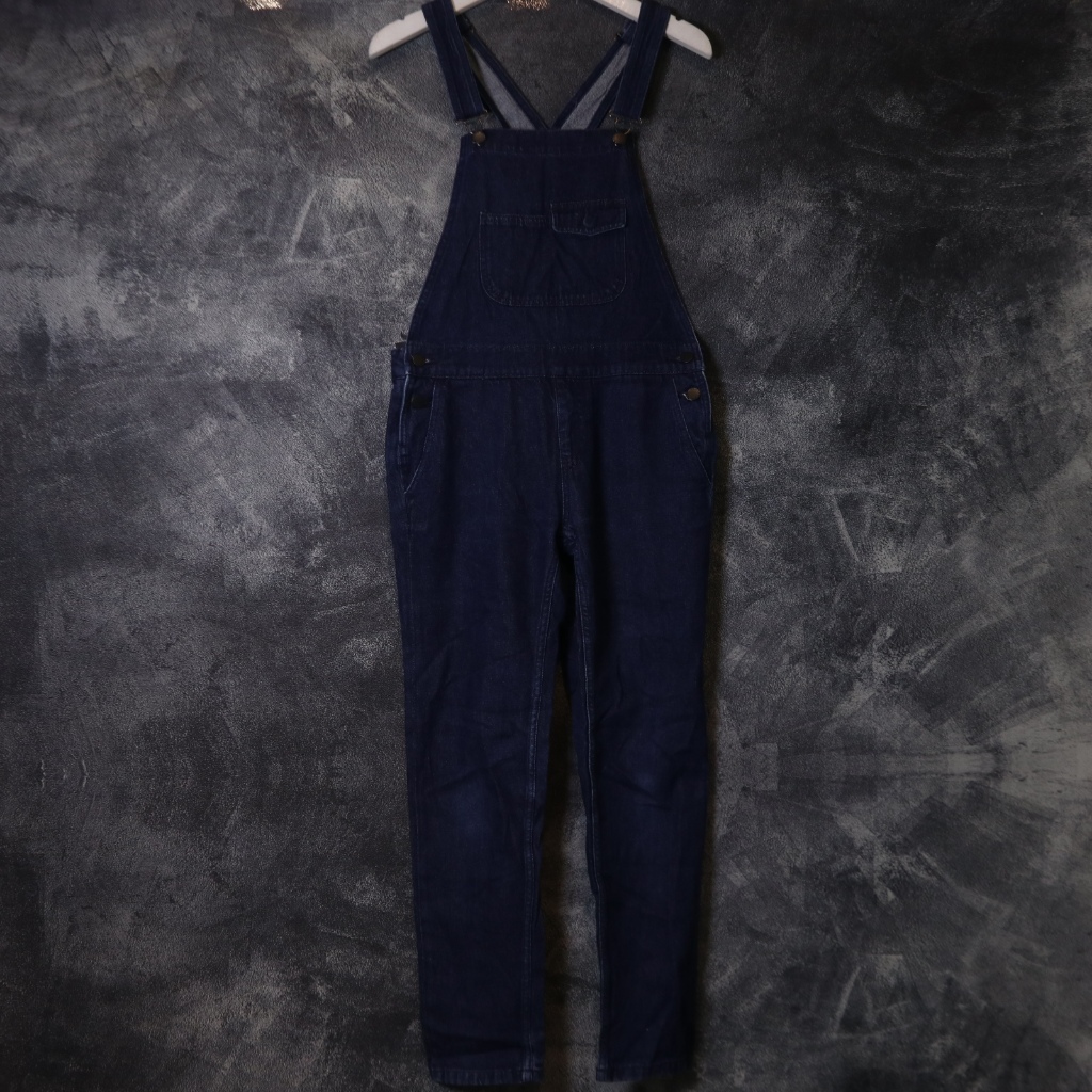 OVERALL GU BY UNIQLO JEANS DENIM PANTS JUMPSUIT CELANA PANJANG OV75 SIZE M 30-31