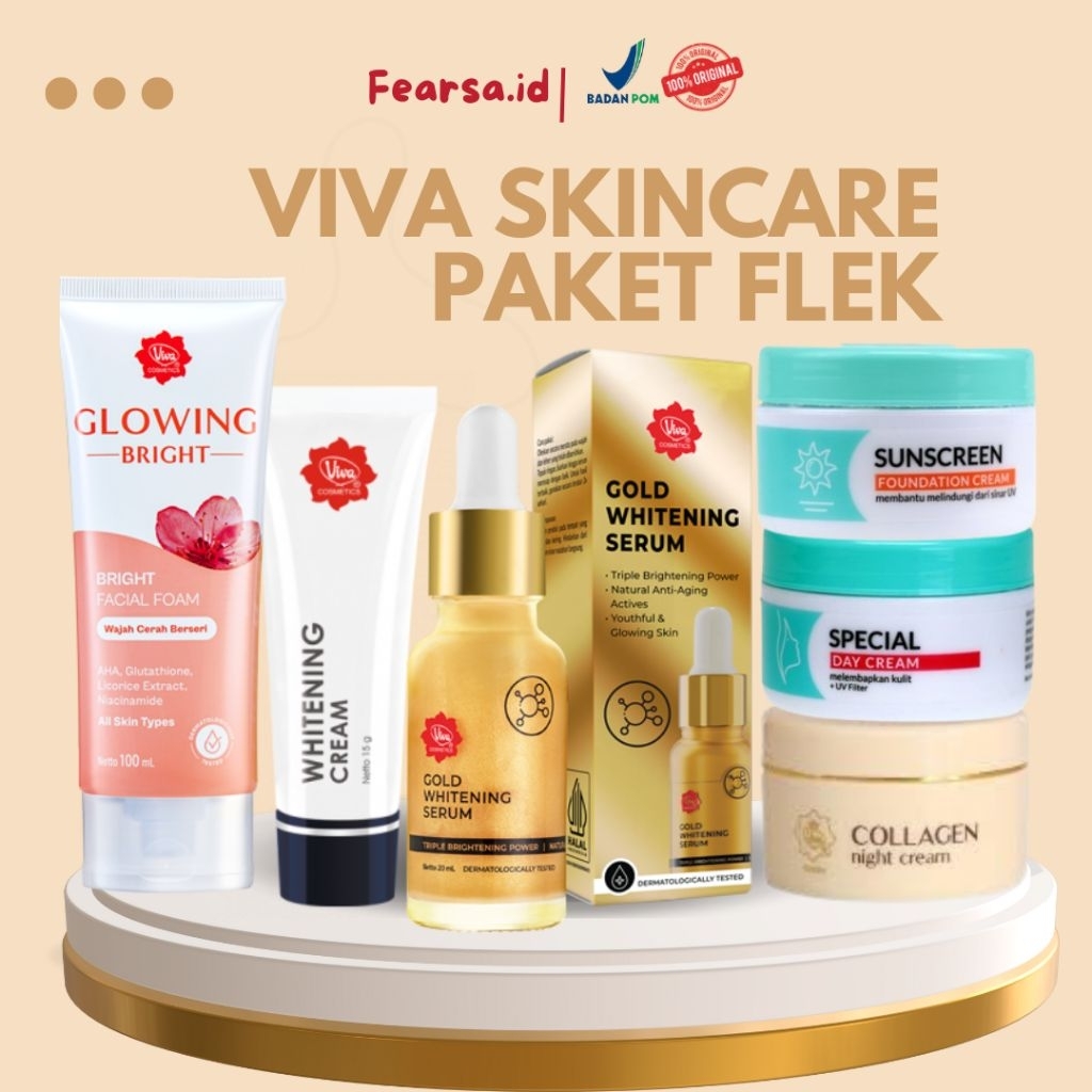 (GET Pouch) Viva Skincare Paket / Viva Day Cream / Viva Sunscreen /  Viva Paket Glowing / Flek / Ant