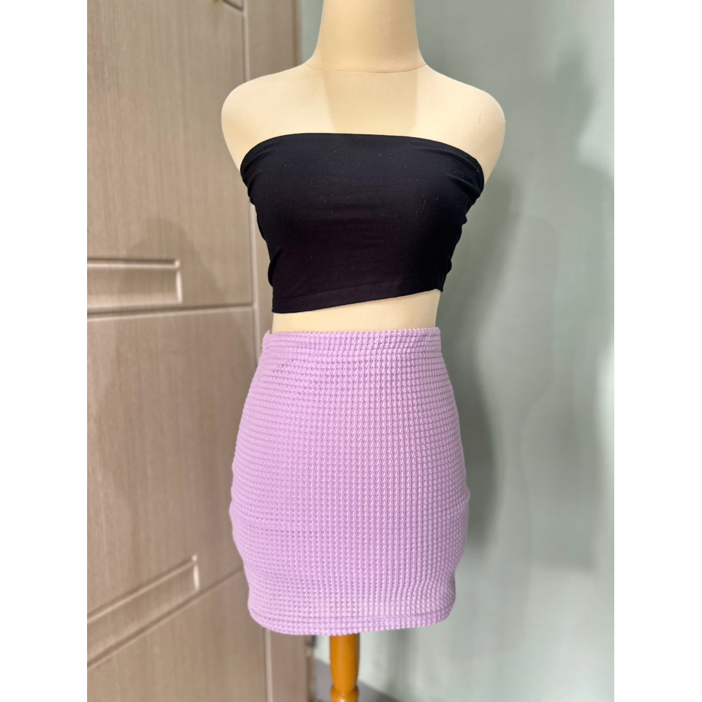 Rok Pendek Span Skirt Wanita Korea Ungu Lilac