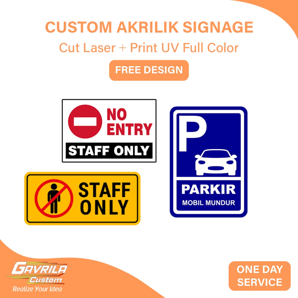CUSTOM AKRILIK SIGNAGE – Plang Nama Toko / Papan Logo Usaha / Cetak Tulisan Akrilik