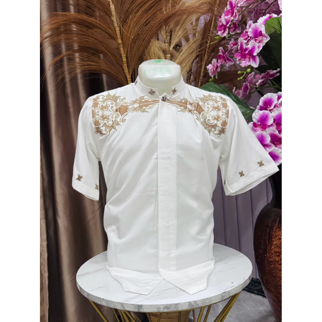 KOKO PUTIH BORDIR DEWASA/BORDIR TIMBUL/KOKO PUTIH LENGAN PENDEK