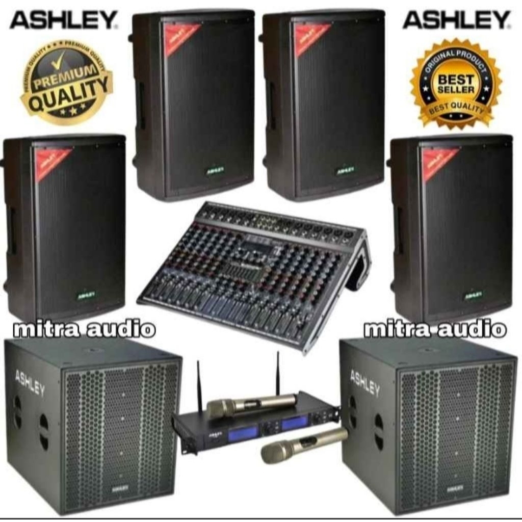 Paket Soundsystem Ashley Aktif 4 Buah Speaker 15 Inch Subwoofer Ashley Aktif 18 inch Original