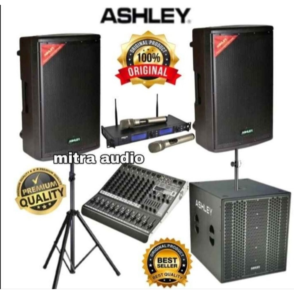 Paket Soundsystem Aktif Ashley 15 inch Subwoofer Aktif Ashley 18 Inch Mixer Ashley 8 Channel
