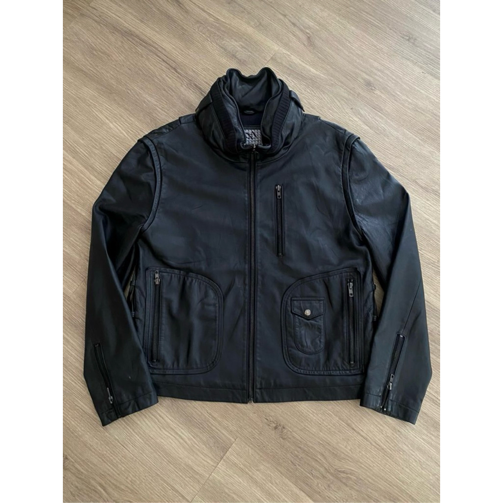 MAJAH LAVAH D POCKET CAFERACER LEATHER JACKET