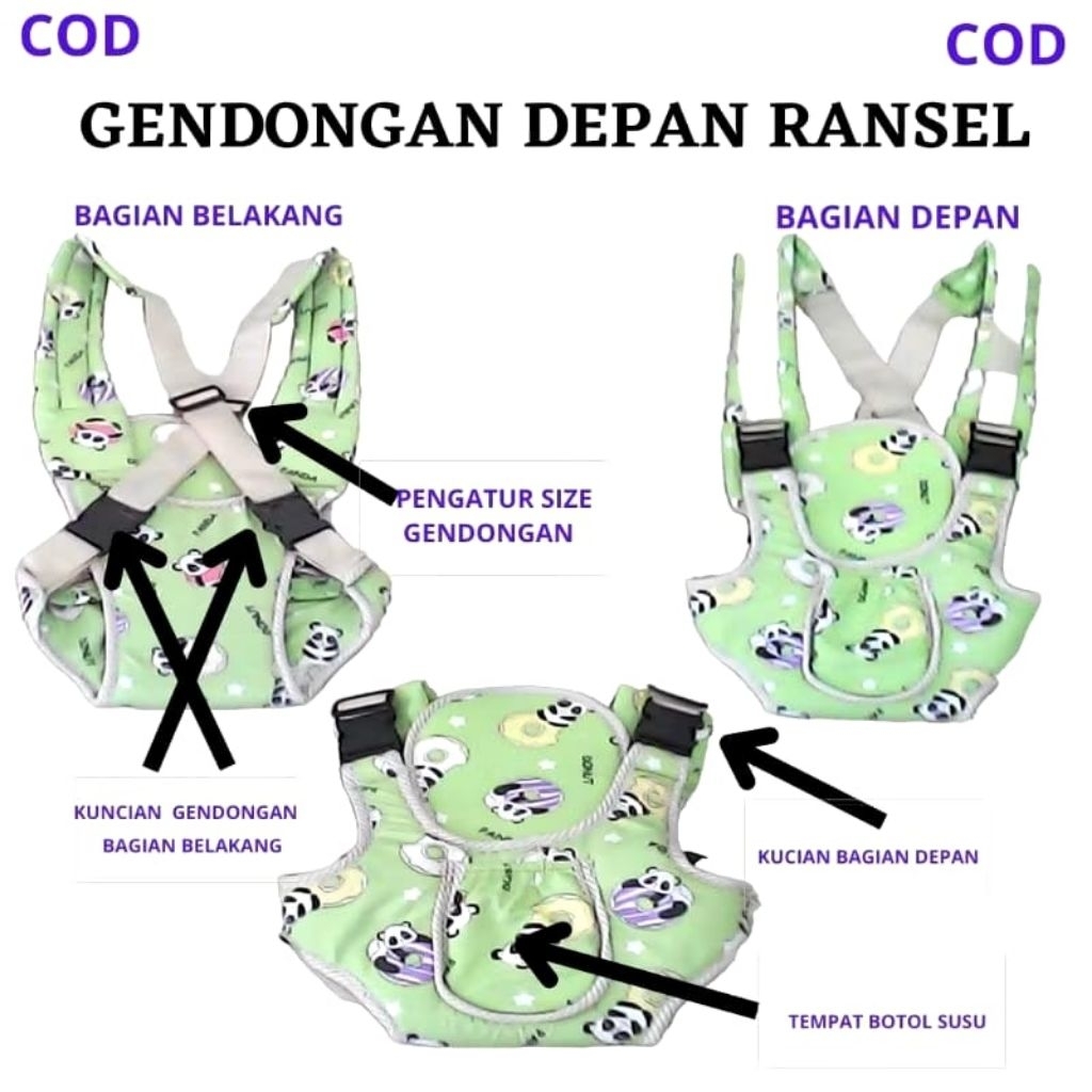 gendongan bayi/ gendongan baby/ Gendongan depan ransel / gendongan depan ransel motif