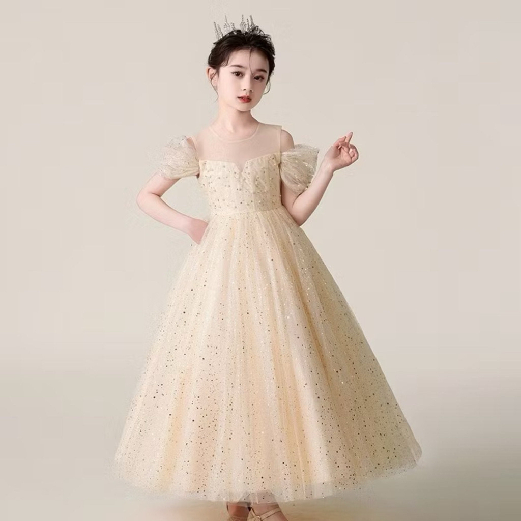 Dress Pesta Anak Gold Cream