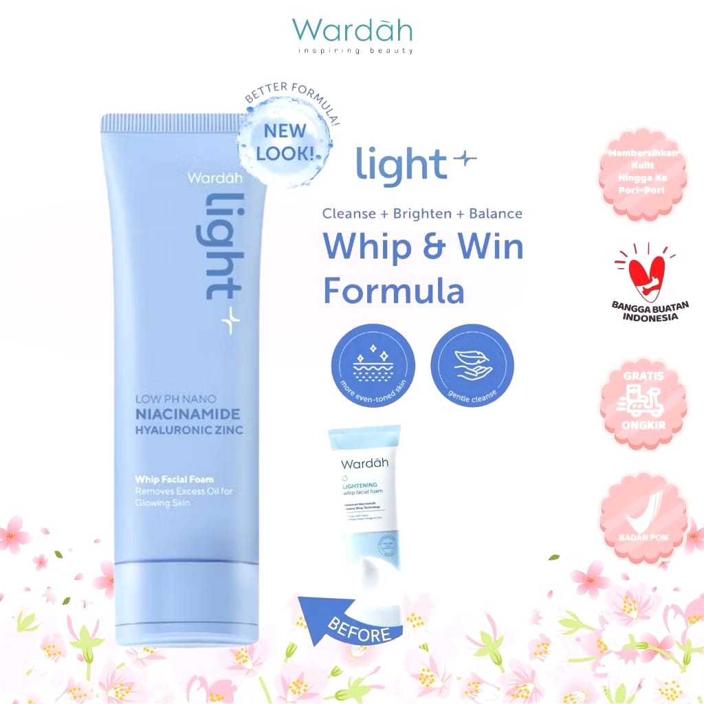 Wardah Lightening Whip Facial Foam/Cuci muka untuk kulit berminyak