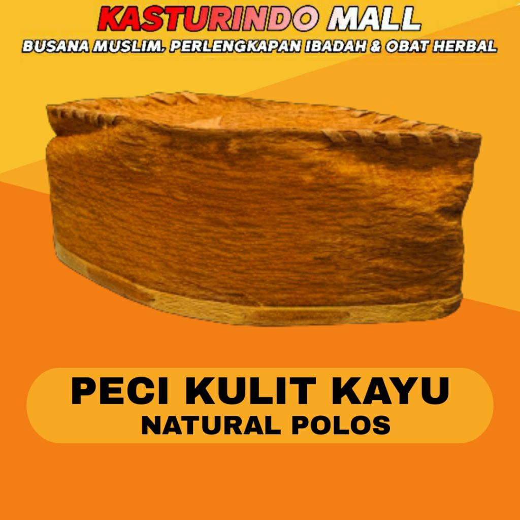 Peci Kulit Kayu Waru Khas Papua - Coklat Polos