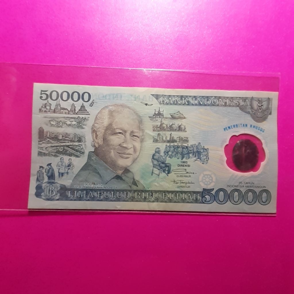 uang kuno 50000 rupiah tahun 1993