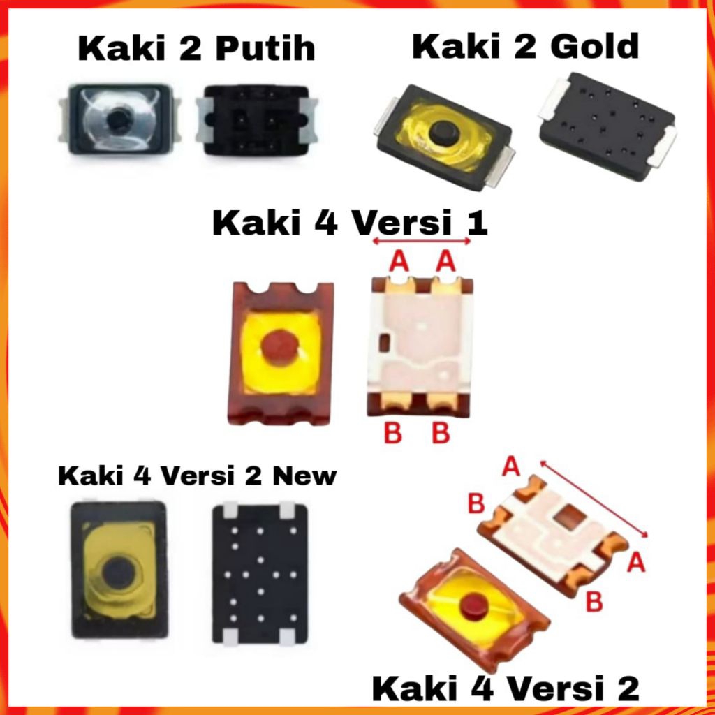 Tombol Switch On Off Kaki 2 Kaki 4 / Tombol Switch Power Volume
