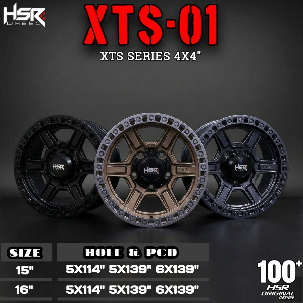 HSR XTS01 Ring 15 PCD 5X114 PCD 5X139 | Velg R15 Buat Hilux Single Jimny, Taft, Feroza