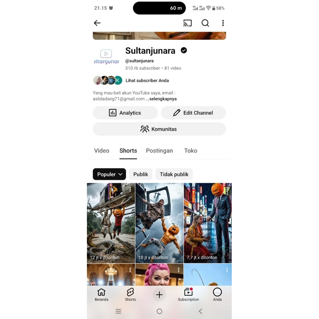 Akun YouTube monetisasi