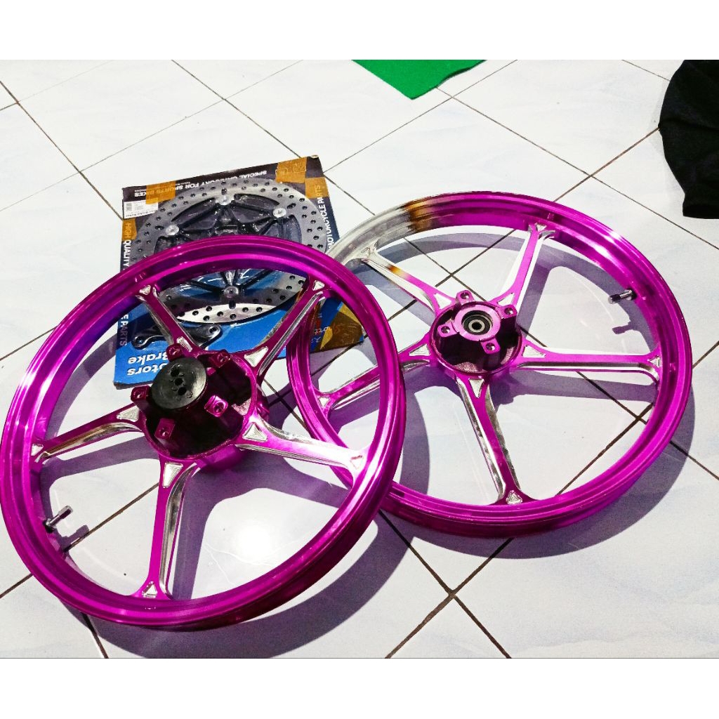 vnd pnp ninja ring 17 set piringan, velg depan ada bekas las