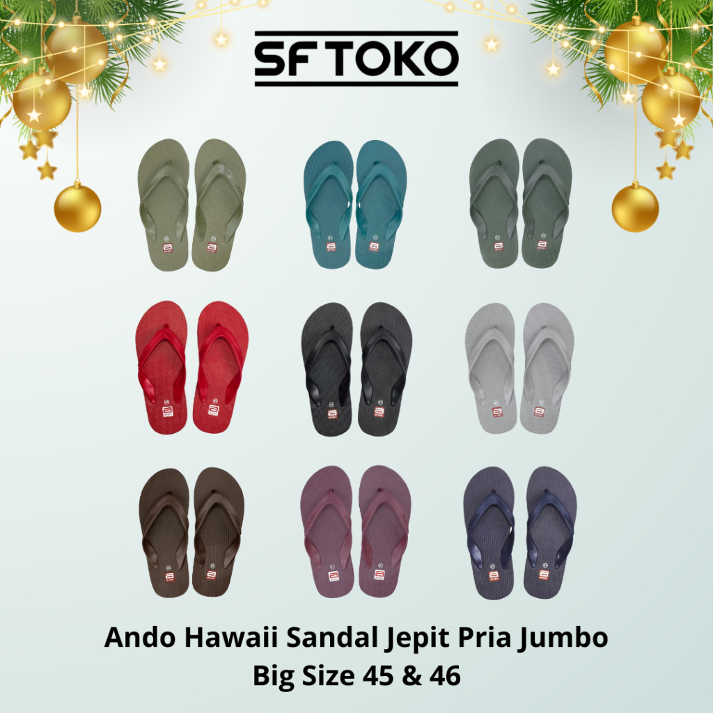 Ando Hawaii Sandal Jepit Pria Jumbo Big Size 45 & 46