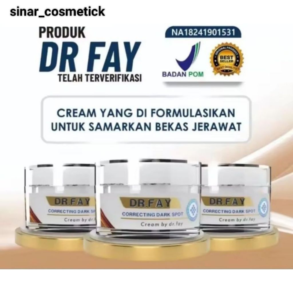 DR FAY CREAM ORIGINAL PENGHILANG BOPENG FLEK HITAM JERAWAT & BEKAS JERAWAT AMAN BPOM ( DR FAY )