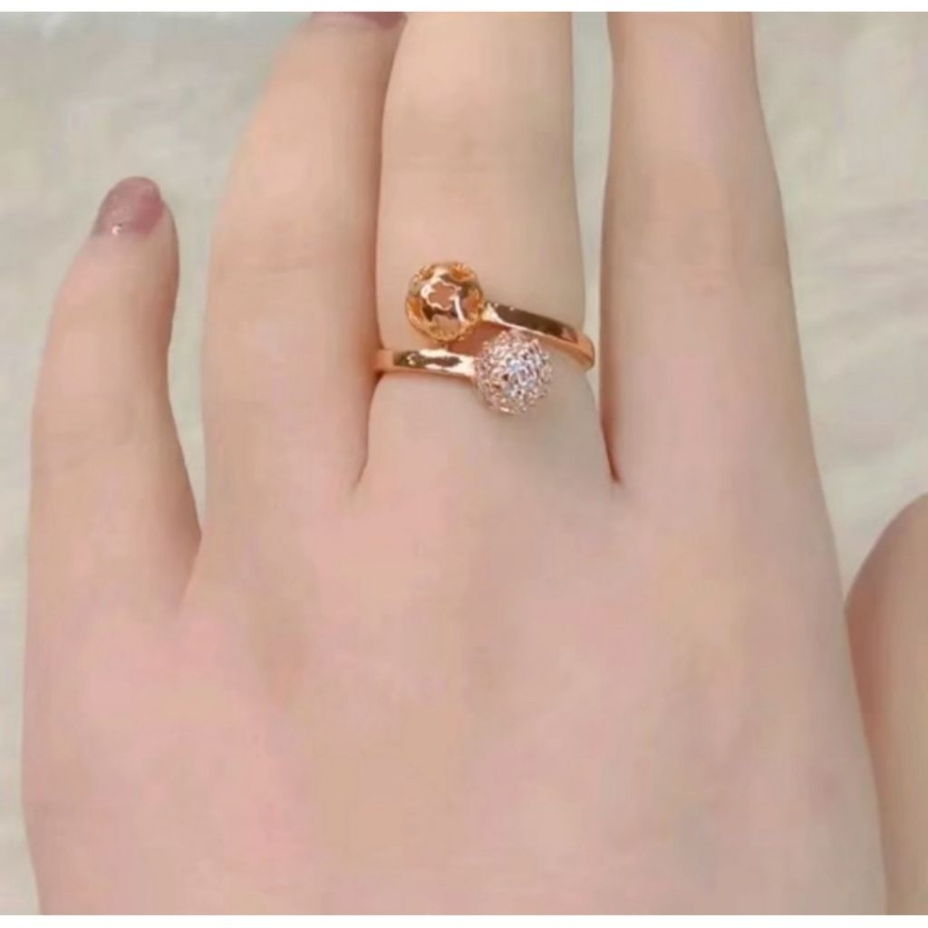 CINCIN TITANIUM KOIN MOTIF BOLA PASIR UNTUK DEWASA BAHAN KOIN LOGAM ANTI LUNTUR