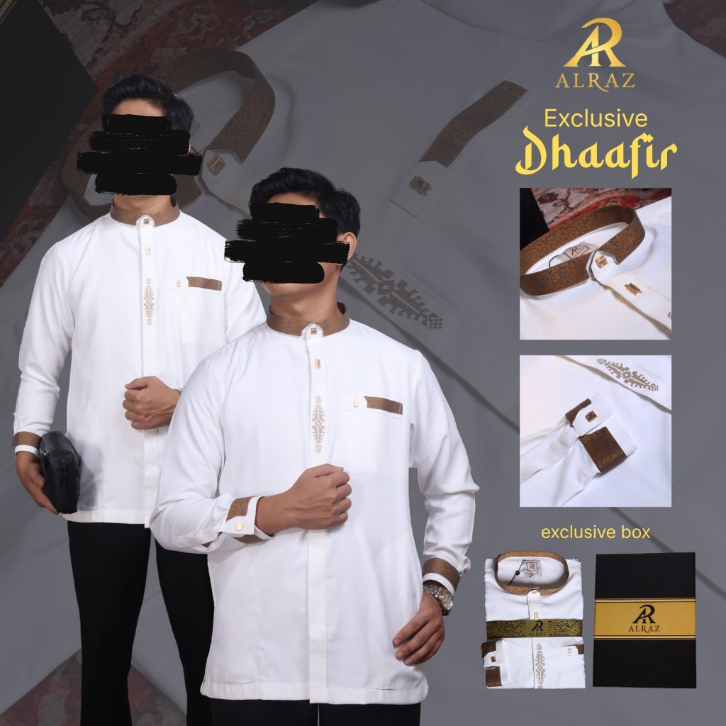Alraz Koko Eksklusif Dhaafir 2603 Light Cream BOX Premium – Baju Muslim Pria Premium Bisa COD