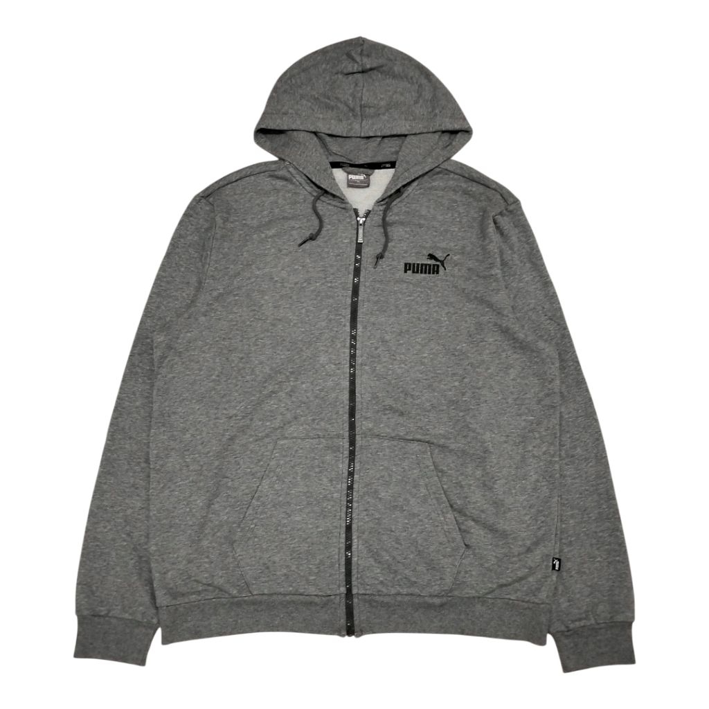 Zipper Hoodie PUMA Logo Abu / Grey Second Original