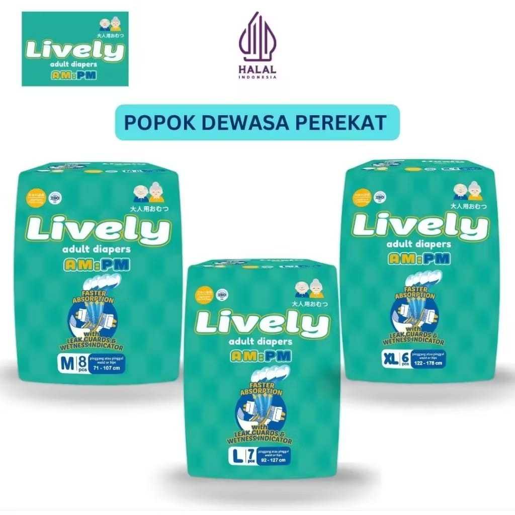 LIVELY popok dewasa perekat tape adult diapers promo murah