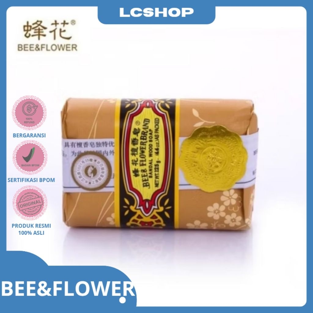 BEE & FLOWER BRAND SANDALWOOD SOAP CAP TAWON | SABUN TAWON BATANG | SABUN CENDANA