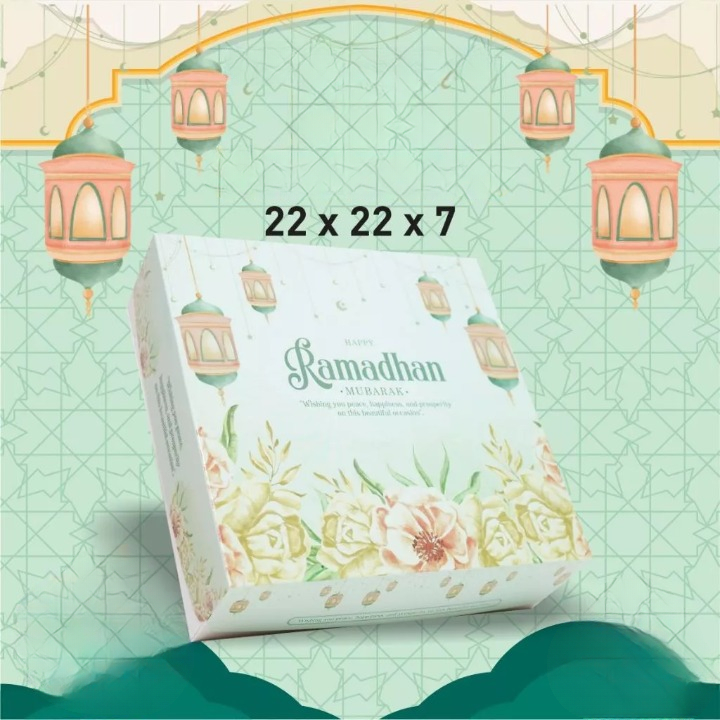 10 Pcs Box Kue Lebaran Idul Fitri Ukuran 22 x 22 x 7