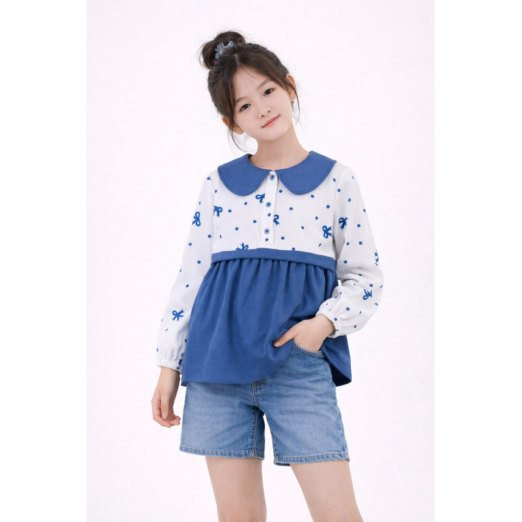 Baju Atasan Blus Anak Perempuan Kaos Knit Korean Style Usia 6 7 8 9 10 11 tahun