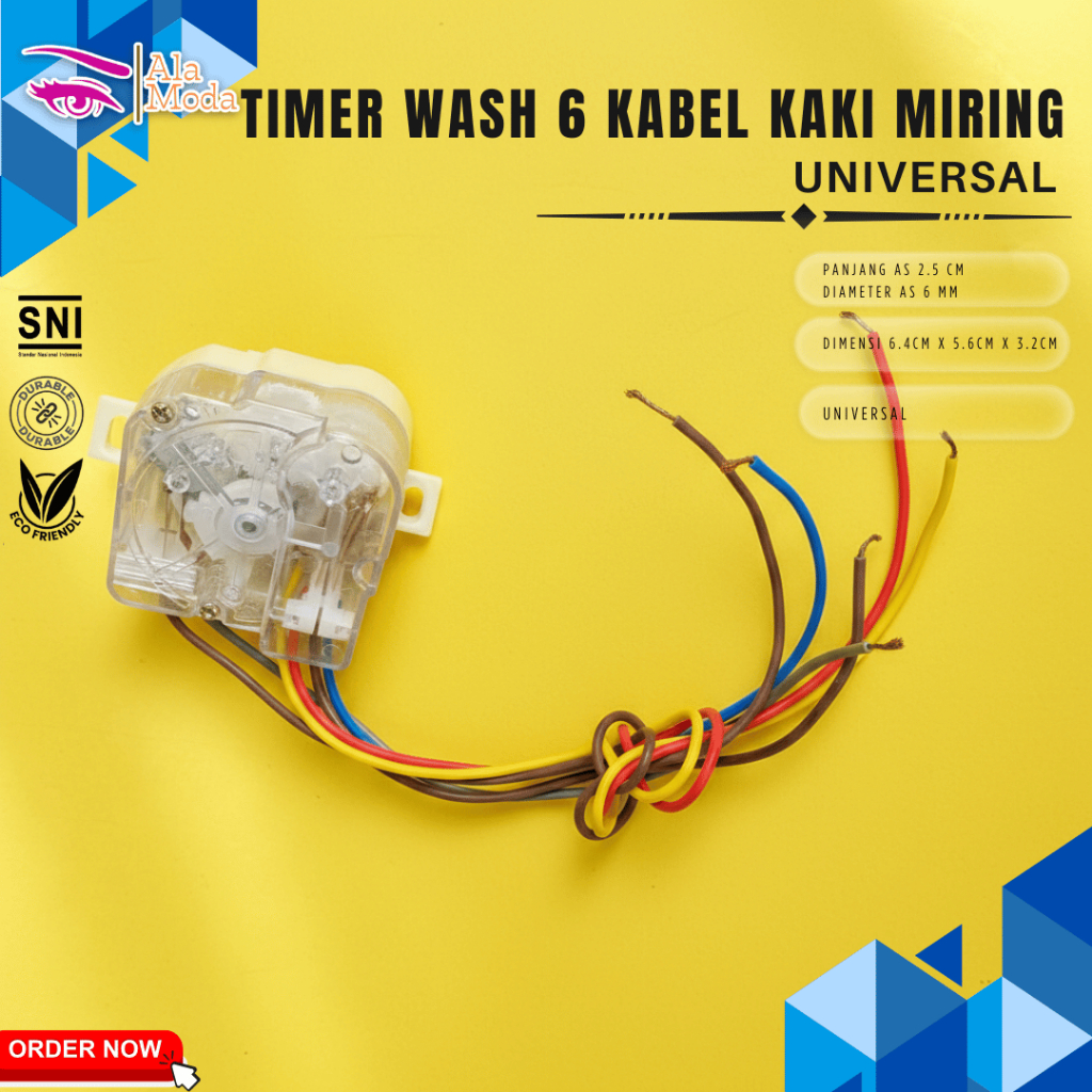 ALAMODA Timer Mesin Cuci KUPING MIRING / TIMER Wash Kabel 6 KUPING MIRING / TIMER MESIN CUCI KABEL 6