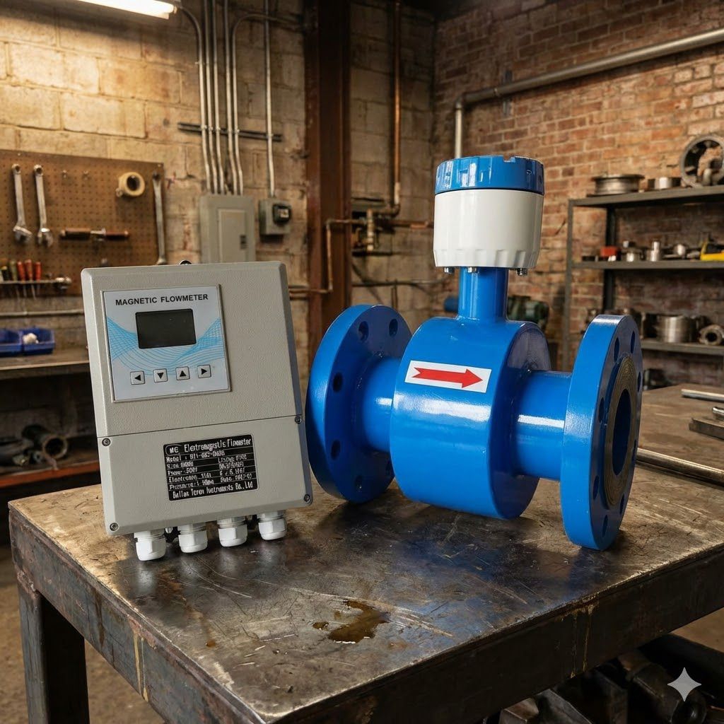 Flowmeter Electromagnetic 4"DN100 Flow meter PTFE Magnetic Aliran Cairan Makanan Kimia Limbah