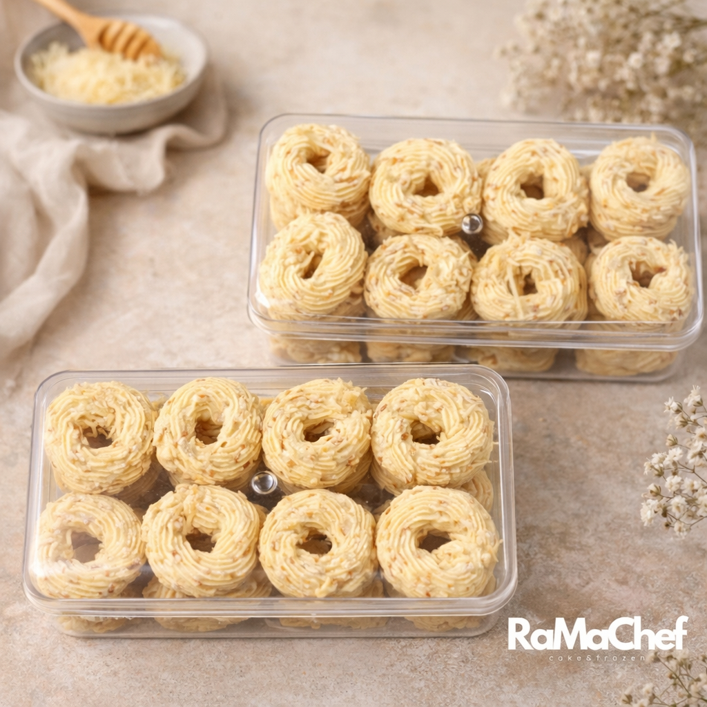 SAGU KEJU Premium Triple Cheese Edam Parmesan Cheddar Butter Wisman | Spesial Kue Kering Lebaran | Kemasan Hardtop 350gr & Jar 750ml by RaMaChef