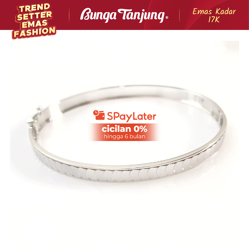 GELANG BANGLE LUNAR SISIK ULAR   - EMAS 17K - BUNGA TANJUNG GOLD